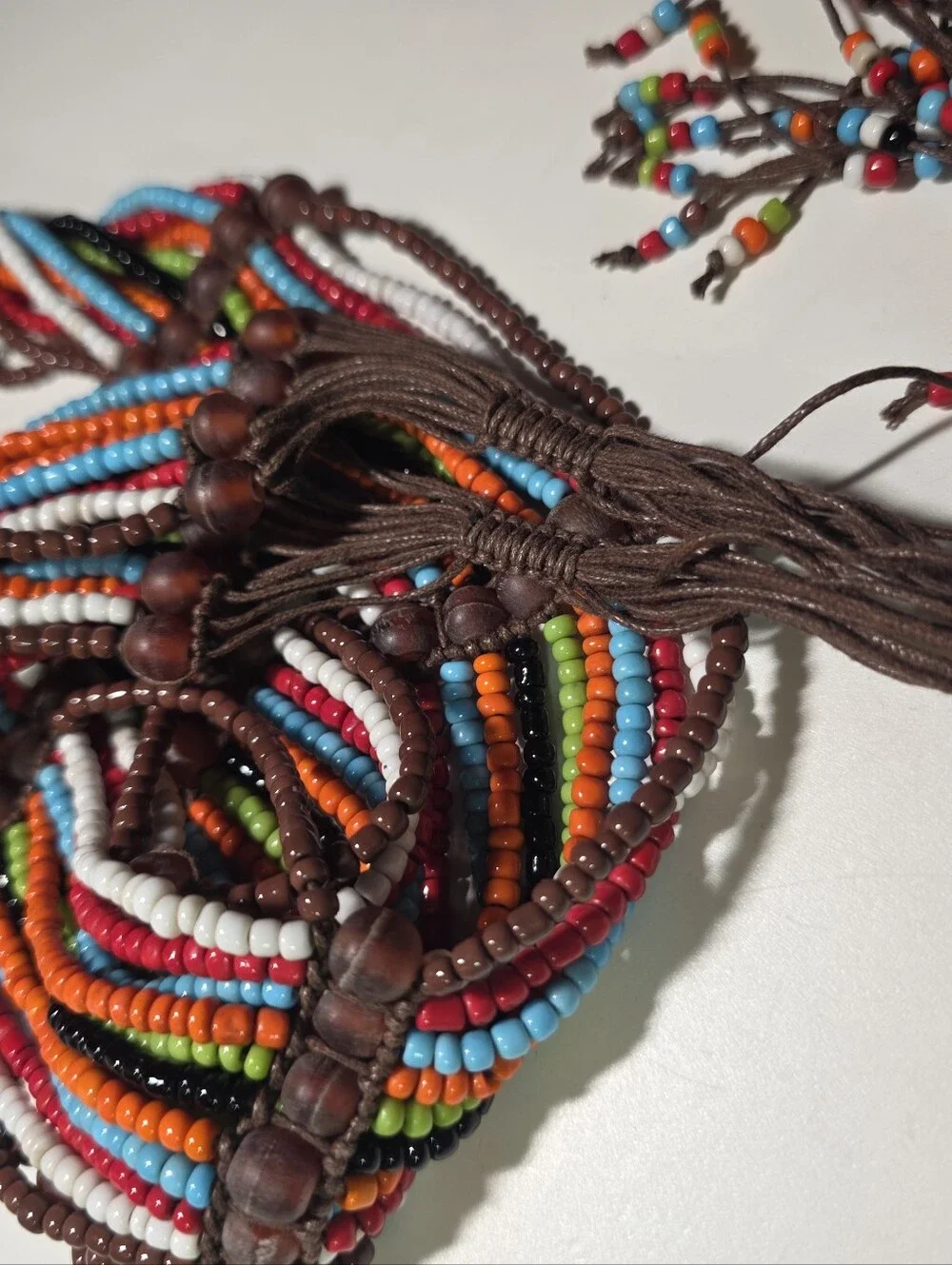 Boho Multicolor Beaded Tassel Belt | Festival Statement Waist Belt